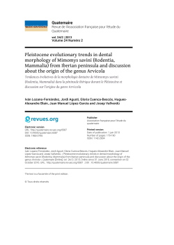 Pleistocene evolutionary trends in dental