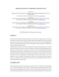 Bluetooth and Wireless LAN Applicability for Real