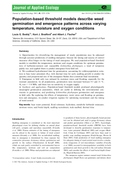 Populationbased threshold models describe weed germination and