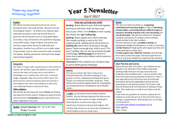 Summer 1 Newsletter 2017 - Crowcroft Park Primary School