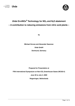 Uhde EnviNOx Technology for NOX and N2O abatement &ndash; A