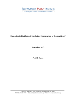 Emporiophobia (Fear of Markets): Cooperation or Competition?