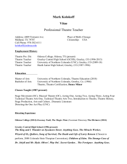 Mark Kolokoff Vitae Professional Theatre Teacher