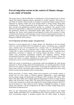 Forced migration norms in the context of climate change: a case