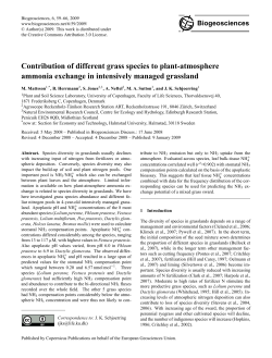 Contribution of different grass species to plant