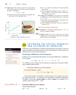 factoring the special products and factoring by grouping