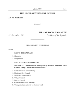 Local Government Act 2011 - Electoral Commissioner`s Office