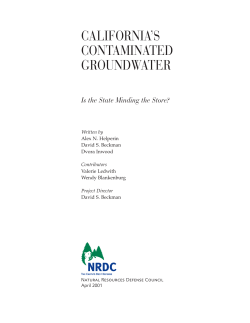 NRDC: California`s Contaminated Groundwater: Is the State Minding