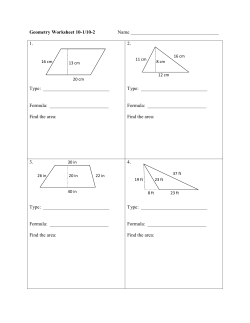 Geometry Worksheet 10-1/10-2 Name 1. Type: Formula: ______