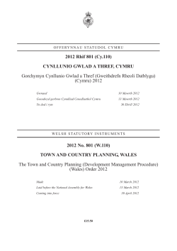 2012 Rhif 801 (Cy.110) CYNLLUNIO GWLAD A THREF, CYMRU