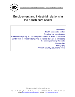 Employment and industrial relations in the health care sector in the