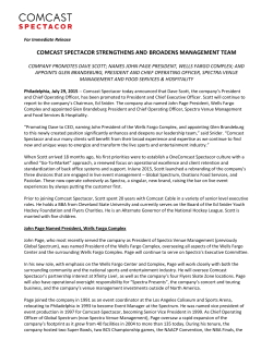 comcast spectacor strengthens and broadens management team