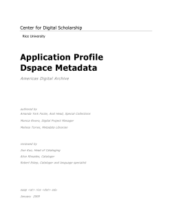 Application Profile - DSpace Metadata - OWL-Space