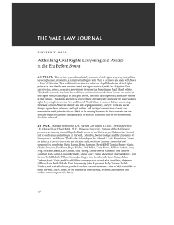 Rethinking Civil Rights Lawyering and Politics in the Era Before Brown
