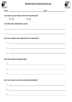 Biodiversity Awareness Survey