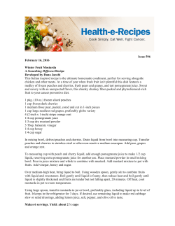 Issue 596 February 16, 2016 Winter Fruit Mostarda A Something