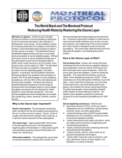 The World Bank and The Montreal Protocol Reducing Health Risks