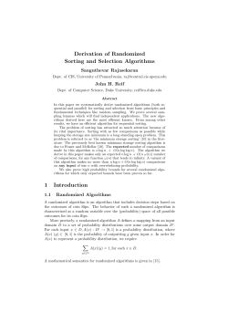 Derivation of Randomized Sorting and Selection - UConn