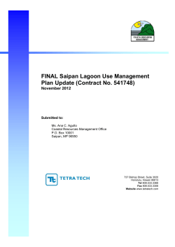 Saipan Lagoon Use Management Plan (2012)