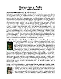 Shakespeare on Audio