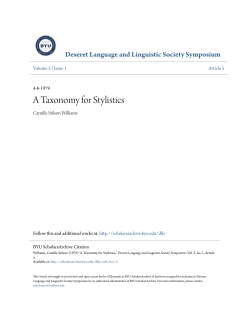 A Taxonomy for Stylistics