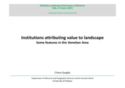 Institutions attributing value to landscape
