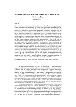 A Medieval Madwoman in the Attic: Chaucer`s Wife of Bath in The