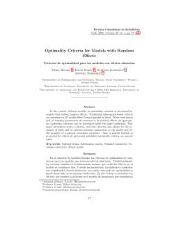 Optimality Criteria for Models with Random Effects