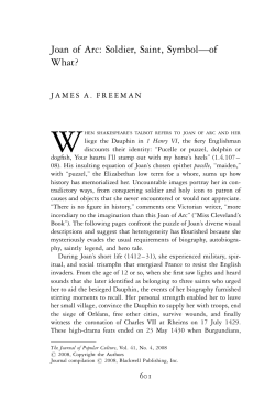 Joan of Arc: Soldier, Saint, Symbol&mdash;of What?
