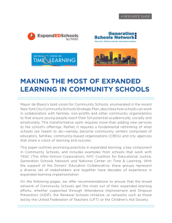 making the most of expanded learning in community schools