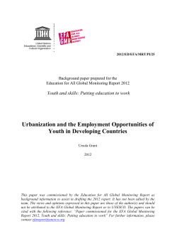 Urbanization and the Employment Opportunities of Youth