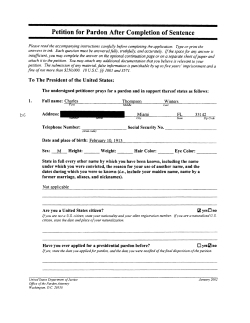 Petition for Pardon After Completion of Sentence
