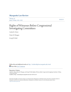 Rights of Witnesses Before Congressional Investigating Committees