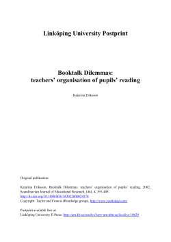 teachers` organisation of pupils` reading