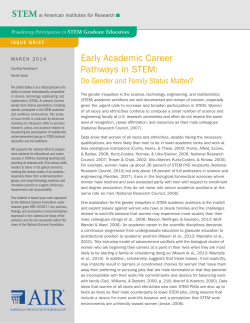 Early Academic Career Pathways in STEM: Do Gender and Family