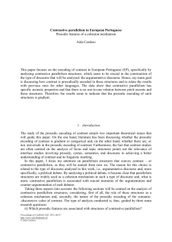 Contrastive parallelism in European Portuguese Prosodic features