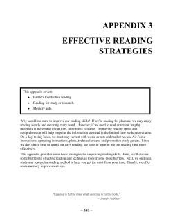 APPENDIX 3 EFFECTIVE READING STRATEGIES