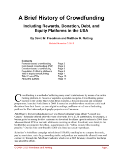A Brief History of Crowdfunding