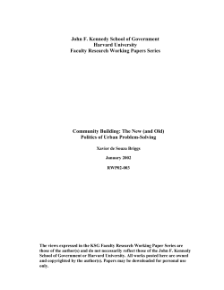 John F. Kennedy School of Government Harvard University Faculty