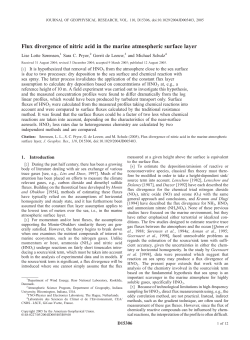 Flux divergence of nitric acid in the marine