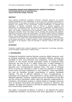 Linguistics-based word alignment for medical translators
