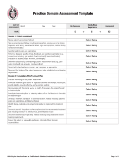 Practice Domain Assessment Template