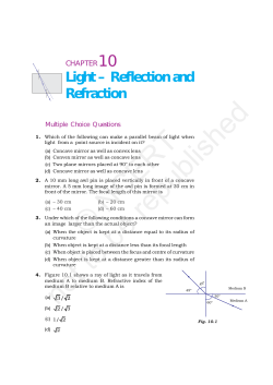Unit 10(Light &ndash; Reflection and Refraction)