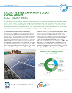 NRDC: Filling the Skill Gap in India`s Clean Energy Market