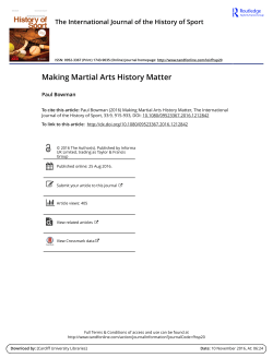 Making Martial Arts History Matter - ORCA