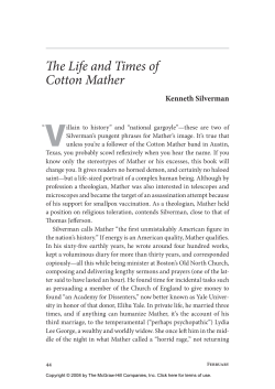 The Life and Times of Cotton Mather