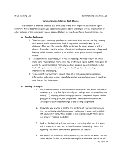7.21 Summarizing an Article or Book Chapter