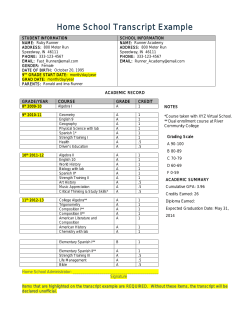 Home School Transcript Example