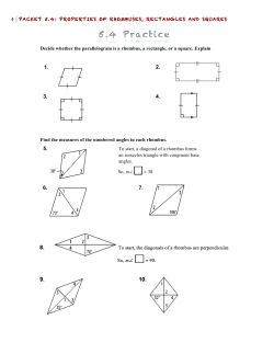 Decide whether the parallelogram is a rhombus, a rectangle, or a