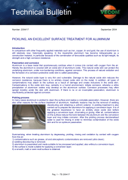 Pickling, an excellent surface treatment for aluminium